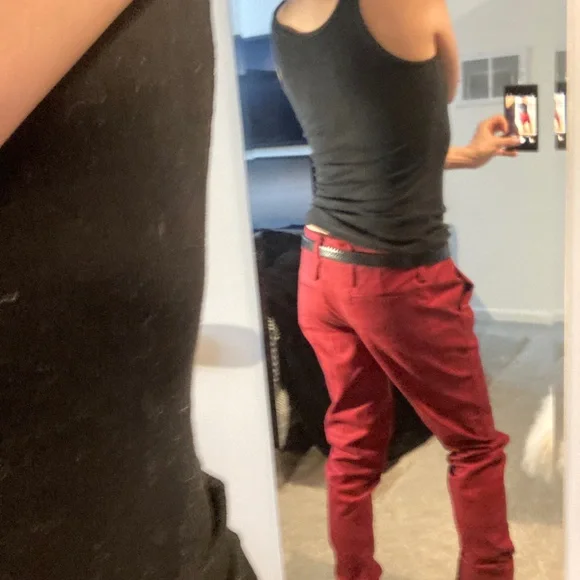 L.A.M.B. Gwen Stefani Plaid Y2K Punk Rock Pants black red skinny low rise - Picture 4 of 16